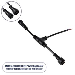 Ταχυσύνδεσμος Τροφοδοσίας T για Wall Washer και Προβολείς IP65 - 2 Καλώδια +/- σε Power Connector 5 PIN Female & Power Connector 5 PIN Male για Πολύχρωμα RGB+RGBW