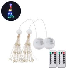 ΣΕΤ 2 x Διακοσμητικές Γιρλάντες Μπαταρίας (2x 3xAAA Δεν Περιλαμβάνονται) 200+200 LED 3+3 Watt και Ασύρματο Χειριστήριο 8 Προγραμμάτων Φωτισμού Dimmable Πολύχρωμο RGB