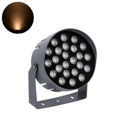 Προβολέας Wall Washer με Αντιθαμβωτική Γρίλια για Φωτισμό Κτιρίων LED 24W 2040lm 30° DC 24V Αδιάβροχο IP65 L15 x W15 x H9.1cm Αρχιτεκτονικό Πορτοκαλί 2200K - Γκρι Ανθρακί - 3 Years Warranty