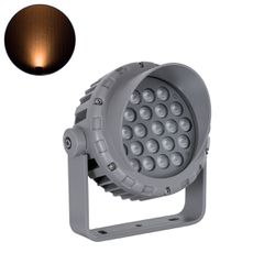 Προβολέας Wall Washer με Αντιθαμβωτική Γρίλια για Φωτισμό Κτιρίων LED 24W 2040lm 30° AC 220-240V Αδιάβροχο IP67 L19.5 x W16 x H21cm Αρχιτεκτονικό Πορτοκαλί 2200K - Γκρι Ανθρακί - 3 Years Warranty