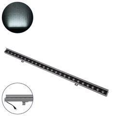 Μπάρα Φωτισμού Wall Washer με Αντιθαμβωτική Γρίλια LED 24W 2400lm 15° DC 24V Αδιάβροχο IP65 L100 x W4 x H5.5cm Ψυχρό Λευκό 6000K - Ασημί - 3 Years Warranty
