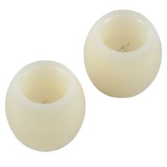 ΣΕΤ 2 x Διακοσμητικά Realistic Κεράκια με LED Εφέ Κινούμενης Φλόγας - Μπαταρίας 12 x CR2032 Μπλε Μπεζ D6 x H5cm