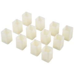 ΣΕΤ 12 x Διακοσμητικά Realistic Κεράκια με LED Εφέ Κινούμενης Φλόγας - Μπαταρίας 12 x CR2032 Θερμό Λευκό 2700K Μπεζ L3.7 x W3.7 x H5.5cm