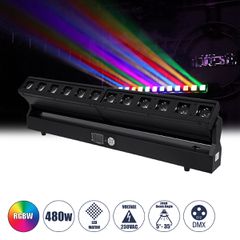 Επαγγελματική Κινούμενη Μπάρα Φωτισμού DIGITAL MATRIX PIXEL LED 480W AC 220V-240V 4IN1 BEAM - WASH - SPOT - ZOOM 5° - 35° OSRAM LED DMX512 Display on Body RGBW - Μαύρο - L102 x W10 x H16.5cm