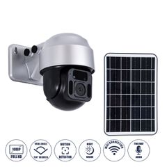 Αυτόνομη Ηλιακή Camera 1080P 2MP WiFi 150° Μπαταρία 3200mAh Φωτοβολταϊκό Πάνελ Διπλή Κατέυθυνση Ομιλίας Αδιάβροχη IP66 Ψυχρό Λευκό 6000K - Ασημί