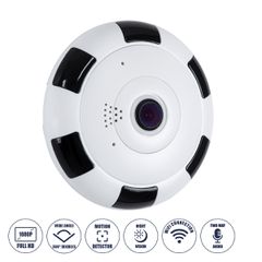 Επιτοίχια IP Camera 1080P WiFi 360° Μοιρών - Νυχτερινή Όραση με LED IR - Διπλή Κατέυθυνση Ομιλίας - Ανιχνευτή Κίνησης - Νυχτερινή Λήψη - Λευκό Μαύρο