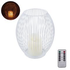 Διακοσμητικό Realistic Κερί με LED Εφέ Κινούμενης Φλόγας - Μπαταρίας 2 x AA (Δεν Συμπεριλαμβάνονται) & Ασύρματο Χειριστήριο IR Θερμό Λευκό 2700K Dimmable Λευκό Φ19 x Υ24cm