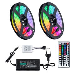 Σετ Ταινία LED RGB SMD 5050 10m (2x5M) 7.2W/m 30LED/m 576 lm/m 120° DC 12V με Τροφοδοτικό & Ασύρματο Τηλεχειριστήριο Αδιάβροχη IP65