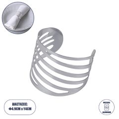 Δαχτυλίδι Πετσέτας Μεταλλικό Ασημί Φ5 x H4cm