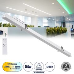 Γραμμικό Χωνευτό Φωτιστικό Linear LED CCT 54W 6500lm 120° AC 220-240V Μ121.5 x Π5 x Υ4cm - Εναλλαγή Φωτισμού μέσω Τηλεχειριστηρίου All In One Ψυχρό 6000k+Φυσικό 4500k+Θερμό 2700k Dimmable - Λευκό - 3