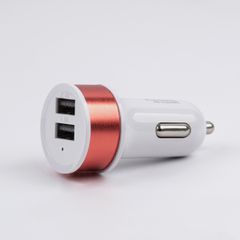 Ροζ Φορτιστής Αυτοκινήτου DC 12-24V με 2 Εξόδους USB DC 5V 1.0Α & 2.1A