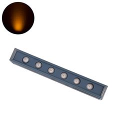 Μπάρα Φωτισμού Wall Washer LED 6W 630lm 30° DC 24V Αδιάβροχο IP65 Μ30 x Π4 x Υ5cm Αρχιτεκτονικό Πορτοκαλί 2200K - Γκρι Ανθρακί - 3 Years Warranty