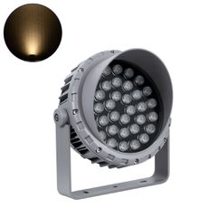 Προβολέας Wall Washer με Αντιθαμβωτική Γρίλια για Φωτισμό Κτιρίων LED 36W 3240lm 30° AC 220-240V Αδιάβροχο IP65 Φ23 x Υ18cm Θερμό Λευκό 3000K - Ασημί - 3 Years Warranty