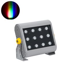 Προβολέας Wall Washer για Φωτισμό Κτιρίων LED 24W 2400lm 30° DC 24V Αδιάβροχο IP65 Μ22.5 x Π6 x Υ16.5cm Πολύχρωμο RGB DMX512 - Ασημί - 3 Years Warranty