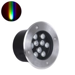 Χωνευτό Φωτιστικό Σποτ Δαπέδου LED 12W 1260lm 30° DC 24V Αδιάβροχο IP65 Φ12 x Υ9cm Πολύχρωμο RGBW DMX512 - Ανοξείδωτο Ατσάλι - 3 Years Warranty