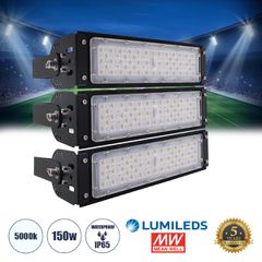 LED Προβολέας Γηπέδου - Φωτιστικό Tunnel 150W 24000LM 75°*135° AC 100-277V IP65 -  Ψυχρό Λευκό 5000K - MeanWell Driver & LumiLEDs Chip - 5 Years Warranty
