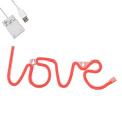 Φωτιστικό Ταμπέλα Φωτεινή Επιγραφή NEON LED Σήμανσης LOVE 5W με Καλώδιο Τροφοδοσίας USB - Μπαταρίας 3xAAA (Δεν Περιλαμβάνονται) - Κόκκινο