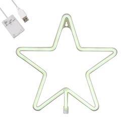 Φωτιστικό Ταμπέλα Φωτεινή Επιγραφή NEON LED Σήμανσης STAR 5W με Καλώδιο Τροφοδοσίας USB - Μπαταρίας 3xAAA (Δεν Περιλαμβάνονται) - Ψυχρό Λευκό 6000K