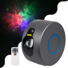 Διακοσμητικό Φωτιστικό Ειδικών Εφέ LASER NIGHT SKY AURORA GALAXY 3D LED 10W AC 230V - Πρίζα Schuko και Ασύρματο Χειριστήριο RF 2.4Ghz Πολύχρωμo RGB Dimmable