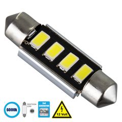 Λάμπα Αυτοκίνητου 39mm FESTOON - C5W 2nd Generation Can-Bus Series LED 4 SMD 5630 3W 450lm 120° DC 12V IP20 Ψυχρό Λευκό 6000K