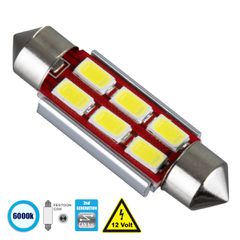 Λάμπα Αυτοκίνητου 39mm FESTOON - C5W 2nd Generation Can-Bus Series LED 6 SMD 5630 4W 600lm 120° DC 12V IP20 Ψυχρό Λευκό 6000K
