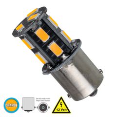 Λάμπα Αυτοκίνητου 1156 - BA15S - P21W LED 13 SMD 5630 3W 360lm 360° DC 12V IP20 Πορτοκαλί