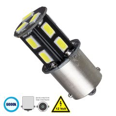 Λάμπα Αυτοκίνητου 1156 - BA15S - P21W LED 13 SMD 5630 3W 450lm 360° DC 12V IP20 Ψυχρό Λευκό 6000K