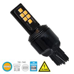 Λάμπα Αυτοκίνητου T20 - 7440 - W21W 2nd Generation Can-Bus Series LED 12 SMD 3030 8W 960lm 360° DC 12V IP20 Πορτοκαλί
