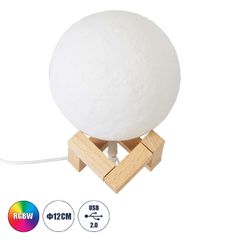 Μοντέρνο Επιτραπέζιο Φωτιστικό Πορτατίφ LED 2W 120lm 360° DC 5V - Εναλλαγή Φωτισμού μέσω Τηλεχειριστηρίου - Dimmable - RGBW - Φ12 x Υ15 - Λευκό