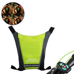 Γιλέκο Ασφαλείας Φωσφοριζέ Αντανακλαστικό για Ποδηλάτες & Runners με Φωτεινή Σήμανση LED - Ενσωματωμένη Μπαταρία 650mAh DC 5V Επαναφορτιζόμενο με Καλώδιο Τροφοδοσίας USB & Ασύρματο Χειριστήριο - Λαχαν