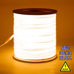 TUBE 360° Degree Neon Flex Epistar LED SMD 2835 1m 12W/m 120LED/m 1212lm/m 360° DC 24V Αδιάβροχη IP68 Gold - Ultra Θερμό 2200K Dimmable