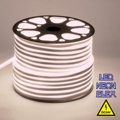 OVALE 120° Degree Neon Flex Epistar LED SMD 2835 1m 12W/m 120LED/m 1284lm/m 120° DC 24V Αδιάβροχη IP68 Φυσικό Λευκό 4500K Dimmable