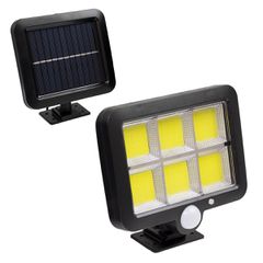 Αυτόνομος Ηλιακός Προβολέας LED 120 6 x COB 35W 1800lm με Ενσωματωμένη Μπαταρία 2400mAh - Φωτοβολταϊκό Πάνελ με Αισθητήρα Ημέρας-Νύχτας - PIR Αισθητήρα Κίνησης Αδιάβροχο IP65 Ψυχρό Λευκό 6000K