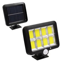 Αυτόνομος Ηλιακός Προβολέας LED 160 8 x COB 40W 2000lm με Ενσωματωμένη Μπαταρία 2400mAh - Φωτοβολταϊκό Πάνελ με Αισθητήρα Ημέρας-Νύχτας - PIR Αισθητήρα Κίνησης Αδιάβροχο IP65 Ψυχρό Λευκό 6000K