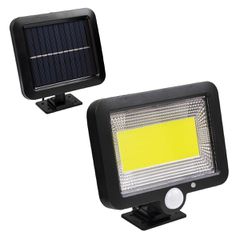 Αυτόνομος Ηλιακός Προβολέας LED 100 COB 20W 1200lm με Ενσωματωμένη Μπαταρία 2400mAh - Φωτοβολταϊκό Πάνελ με Αισθητήρα Ημέρας-Νύχτας - PIR Αισθητήρα Κίνησης Αδιάβροχο IP65 Ψυχρό Λευκό 6000K