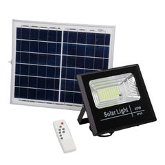 Αυτόνομος Ηλιακός Προβολέας LED SMD 40W 3200lm με Ενσωματωμένη Μπαταρία 5000mAh - Φωτοβολταϊκό Πάνελ με Αισθητήρα Ημέρας-Νύχτας και Ασύρματο Χειριστήριο RF 2.4Ghz Αδιάβροχος IP66 Ψυχρό Λευκό 6000K