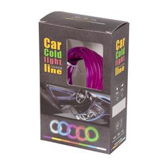 TUBE 360° Degree Διακοσμητική EL-Wire Neon Αυτοκινήτου Κορδόνι ΣΕΤ 3m 1W/3m 30lm/m 360° DC 12V με Βύσμα Αναπτήρα Αυτοκινήτου Αδιάβροχη IP68 Μωβ-thumb-5