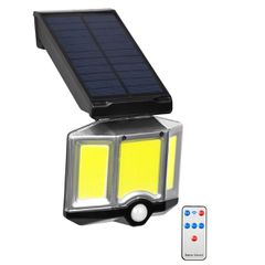 Αυτόνομος Ηλιακός Προβολέας LED COB 20W 1500lm με Ενσωματωμένη Μπαταρία 2400mAh - Φωτοβολταϊκό Πάνελ με Αισθητήρα Ημέρας-Νύχτας - PIR Αισθητήρα Κίνησης και Ασύρματο Χειριστήριο IR Αδιάβροχο IP65 Ψυχρό