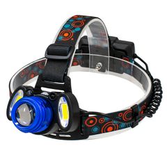 Επαναφορτιζόμενος Φακός Κεφαλής LED 1 x CREE XHP50 20W & 2 x CREE COB 10W 3000lm με 3 Modes - PIR Ανιχνευτή-Αισθητήρα Κίνησης & 2 x Μπαταρίες 18650 2400mAh Li-ion Αδιάβροχος IP54 Ψυχρό Λευκό 6000K