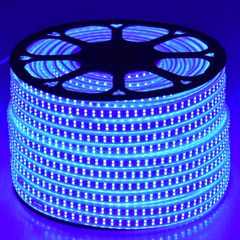 Ταινία Διπλής Σειράς Epistar LED SMD 2835 1m 24W/m 180LED/m 3144lm/m 120° DC 230V Αδιάβροχη IP68 Μπλε Dimmable