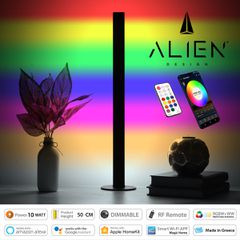 ALIEN-DIVA-BLACK-50-12 ALIEN Design DIVA Μοντέρνο Minimal Nordic Μεταλλικό Φωτιστικό Επιτραπέζιο - Πορτατίφ - Λαμπατέρ Μαύρο LED 10W 1500lm με Ασύρματο Χειριστήριο RF & Dimmer IP20 Πολύχρωμο RGBW + WW