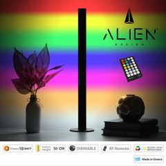 ALIEN-DIVA-BLACK-50-9 ALIEN Design DIVA Μοντέρνο Minimal Nordic Μεταλλικό Φωτιστικό Επιτραπέζιο - Πορτατίφ - Λαμπατέρ Μαύρο LED 10W 1500lm με Ασύρματο Χειριστήριο RF & Dimmer IP20 Πολύχρωμο + CCT - RG