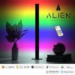 ALIEN-DIVA-BLACK-50-11 ALIEN Design DIVA Μοντέρνο Minimal Nordic Μεταλλικό Φωτιστικό Επιτραπέζιο - Πορτατίφ - Λαμπατέρ Μαύρο LED 10W 1500lm με Ασύρματο Χειριστήριο RF & Dimmer IP20 Πολύχρωμο RGBW Ψηφι