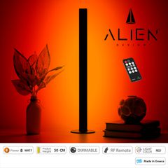 ALIEN-DIVA-BLACK-50-4 ALIEN Design DIVA Μοντέρνο Minimal Nordic Μεταλλικό Φωτιστικό Επιτραπέζιο - Πορτατίφ - Λαμπατέρ Μαύρο LED 8W 800lm με Ασύρματο Χειριστήριο RF & Dimmer IP20 Κόκκινο Μ3 x Π1.6 x Υ5