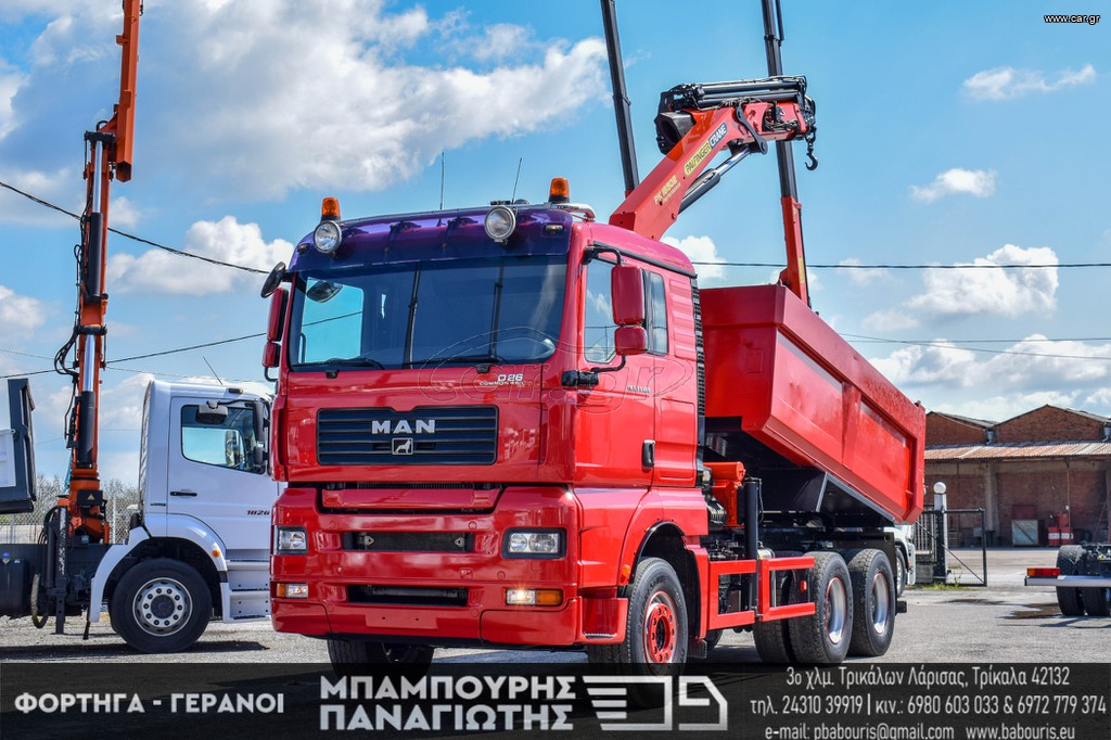 Ανατροπή + Γερανός MAN 2007 33.480 TGA 6X4 & PALFINGER 16502 D