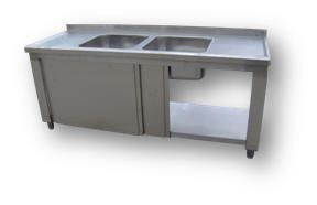 Λάντζα κλειστή 190x60x86 με 2 γούρνες 40x40 εκ.
