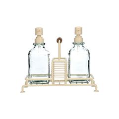 ESTIA ΔΟΧΕΙΑ ΥΓΡΟΥ ΠΙΑΤΩΝ ALLURE 2x300ml ΜΕ ΜΕΤΑΛΛΙΚΗ ΒΑΣΗ & ΘΗΚΗ ΓΙΑ ΣΦΟΥΓΓΑΡΙ IVORY