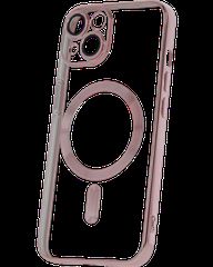 MagSafe TPU Color Chrome Case protect lens for iPhone 14 rose gold