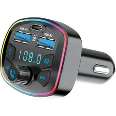 Forever TR-360 Bluetooth FM Transmitter με USB-C 20W & 2x USB-A Black