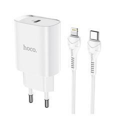 Φορτιστής κινητού HOCO N14 PD 20W με Καλώδιο Type C to Lightning Λευκό